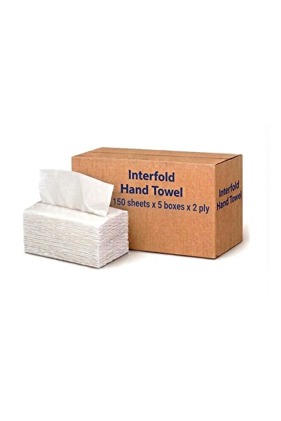 Finesse Daily Care Inter Fold Hand Towel Tissue - Pack of 5 Boxes, 150 sheets...