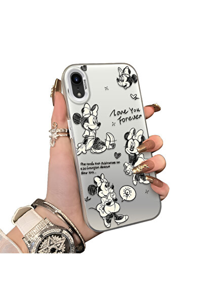 ucuc iPhone Xr Compatible Hard Acrylic Back Silicone Edge Lens Protection Case