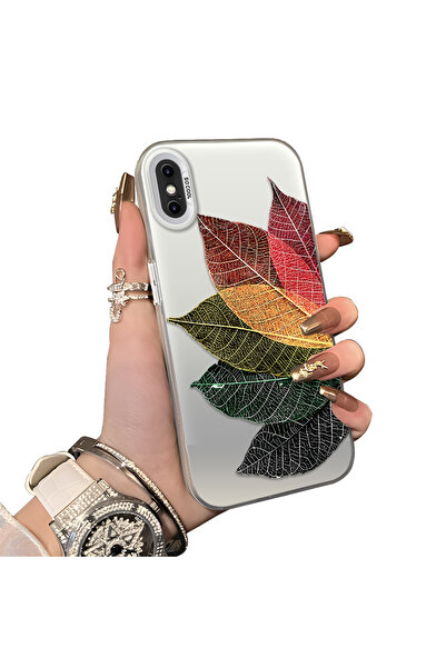 ucuc iPhone X/Xs Compatible Hard Acrylic Back Silicone Edge Lens Protection Case