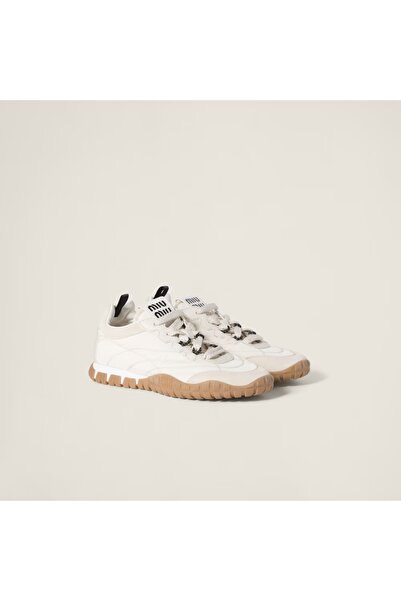 Miu Miu Tyre technical fabric and suede sneakers