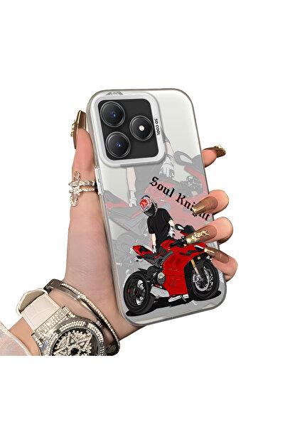 ucuc Realme Note 60 Compatible Hard Acrylic Back Silicone Edge Lens Protectio...