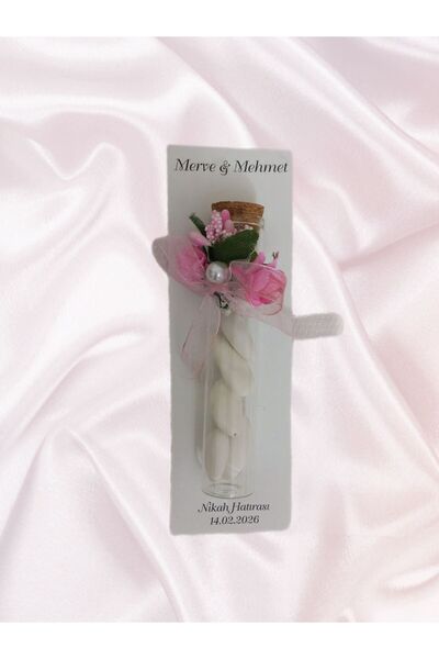 Duruconcept Tasarım Atölyesi Kişiye özel nikah hatırası cam tüp şişe Badem se...