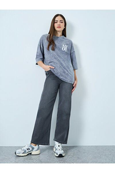 Styli Grey Oversized Acid Wash T-Shirt