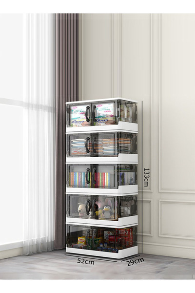Generic 4-Tier Foldable Storage Cabinet, 52cm Wide