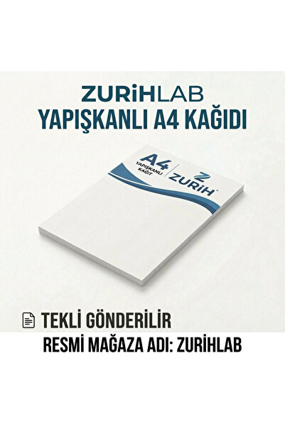 ZURIHLAB Yapışkanlı A4 Kağıdı Tekli – Yazıcı, Ofis, Okul ve Günlük Kullanım İ...