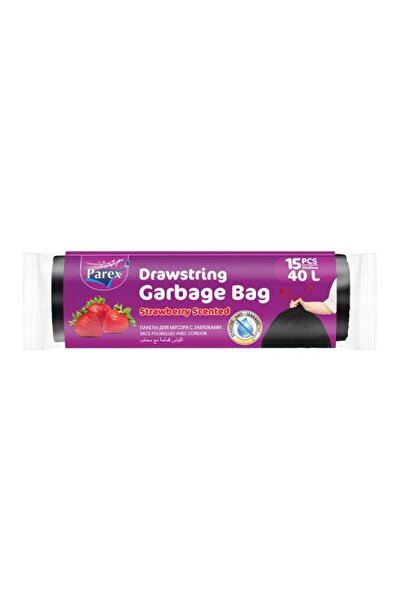 Parex Set of 6 x 15 Scented Garbage Bags, with Drawstring, Economical, 40 l