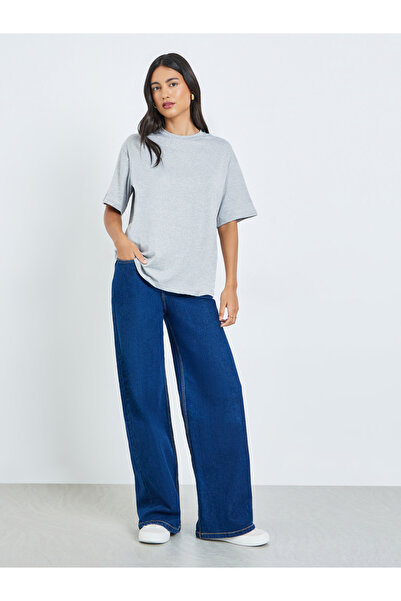 Styli Grey Florida Graphic Print Relaxed Fit T-Shirt