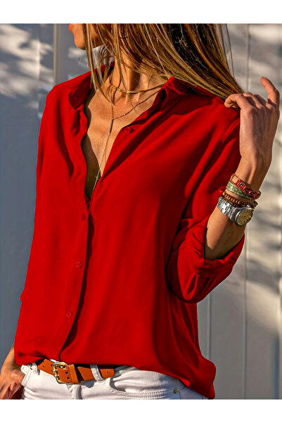 Take Two By Styli Red Long Sleeve Buttoned Shirt
