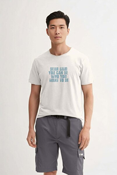 Bad Bear تي شيرت بير سيد وايت للرجال مطبوع