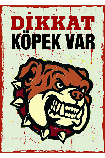 sıradışıhediyem الصفائح المعدنية الرجعية الحذر! هنا كلب - لافتة تحذيرية من ال...