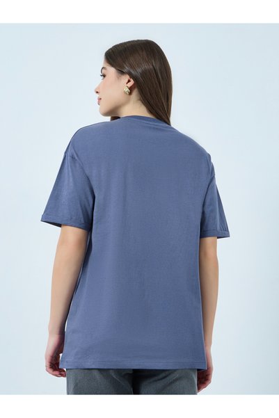 Styli Blue Oversized Cotton T-Shirt