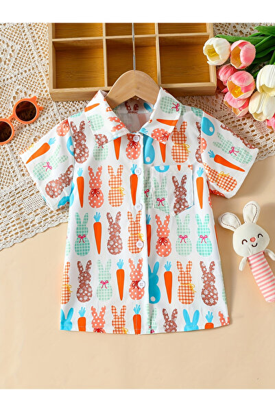Take Two By Styli Kids Easter Bunny and Carrot Print Shirt