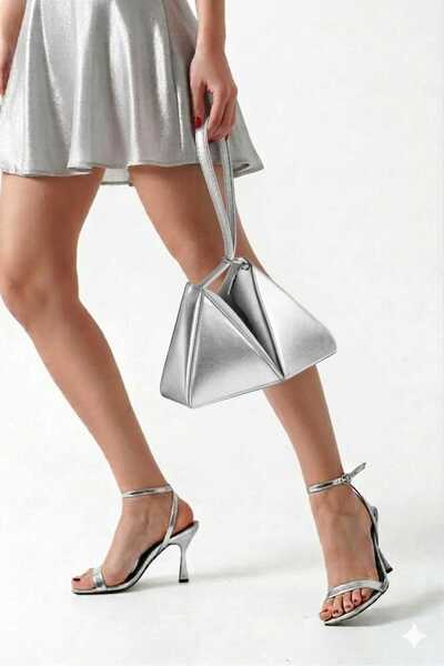 DYG STORE Pantofi de damă cu o singură curea GÜMÜŞ toc stiletto U și combinaț...