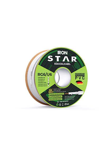 IRONSTAR 112 TEL ANTEN KABLOSU 100 METRE BEYAZ