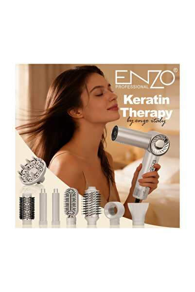 Enzo Professional Enzo 6208 Foldable Hot Air Hair Dryer Brush Set with 8 Atta...