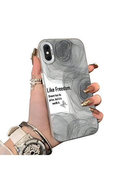 ucuc iPhone X/Xs Compatible Hard Acrylic Back Silicone Edge Lens Protection Case