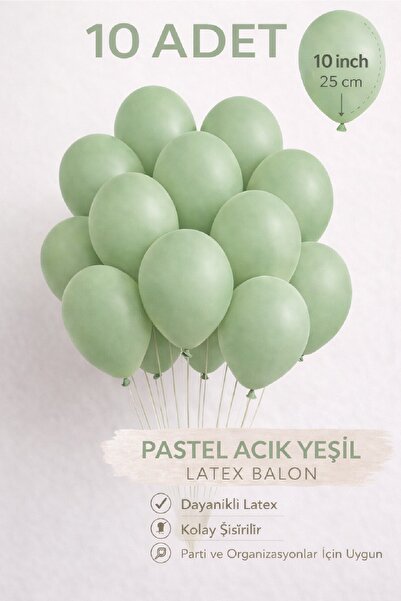 BKMC PARTY 10 Adet Latex Balon 10 İnç Parti Balonu Doğum Günü Süsleme Balonu