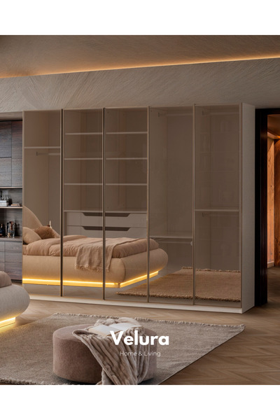 Velura Home & Living Marcel 5 Kapaklı Gardırop - 5 Reflekte Cam
