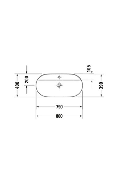 Duravit - Luv DuraCeram Çanak Lavabo, 80 cm, Beyaz-Satin Mat Gri OUTLET - 0380802300-