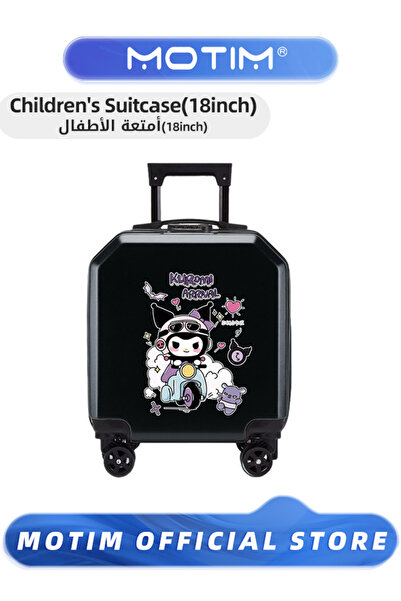 MOTIM حقيبة سفر للأطفال مقاس 18 بوصة، حقيبة يد صغيرة بعجلة دوارة، حقيبة سفر ك...