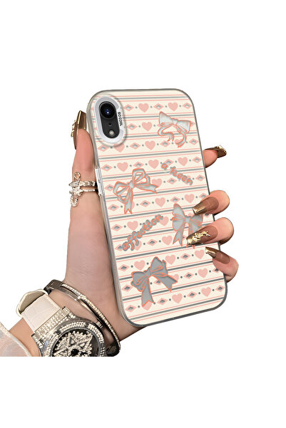 ucuc iPhone Xr Compatible Hard Acrylic Back Silicone Edge Lens Protection Case