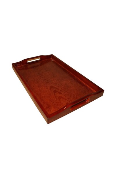 WDA Rectangular Wooden Serving Tray with Handles – Decorative Tea, Coffee & F...