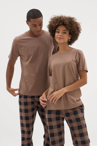 KLY Yeni Sezon Konsept Kadın Erkek 2 li Pijama Takımı Çiftlere Özel