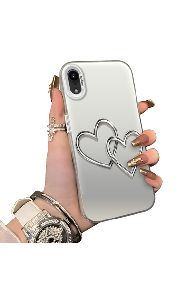 ucuc iPhone Xr Compatible Hard Acrylic Back Silicone Edge Lens Protection Case