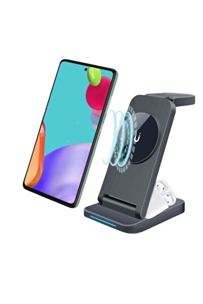 2AMNOVA Incarcator Wireless 3 in 1 Magnetic Pliabil, 15W, pentru Telefon, Cea...