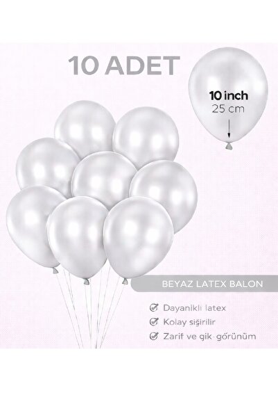 BKMC PARTY 10 Adet Latex Balon 10 İnç Parti Balonu Doğum Günü Süsleme Balonu