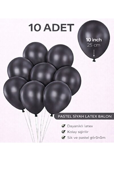 BKMC PARTY 10 Adet Latex Balon 10 İnç Parti Balonu Doğum Günü Süsleme Balonu