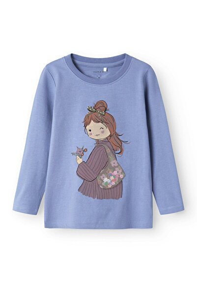 name ıt T-Shirt Long Sleeve Blue