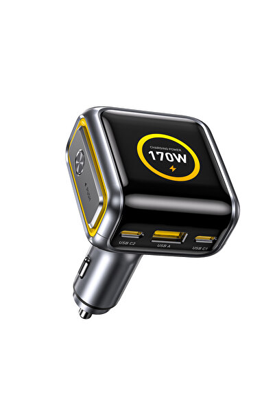 Aohi Superauto Araç İçi Şarjı, 3 Portlu Dijital Ekranlı , 170W Type-C ve USB-...
