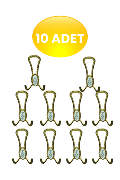 Seçil (GOLD ALTIN) Metal Portmanto Vestiyer Duvar Dolap Mobilya Kapı Askısı Askılığı Askılık 10 ADET