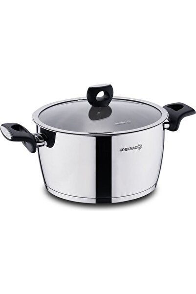 korkmaz züccaciye Korkmaz Nora Stainless Steel Pot 24x13 cm – 18/10 Cr-Ni Sta...
