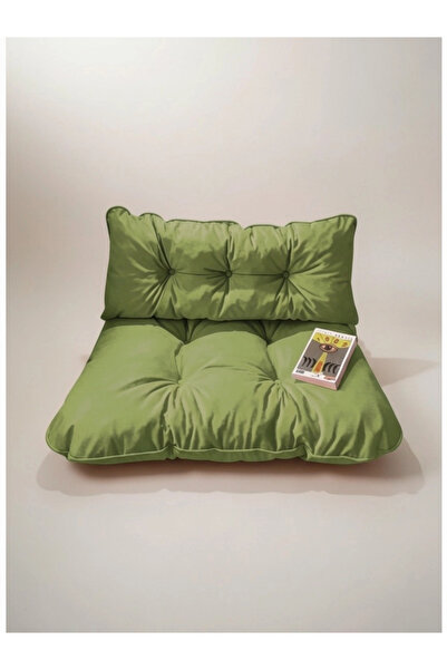 Gullfoss Yeşil Puf Petek Önü Palet Yer Minderi İkili Takım 70x100 cm