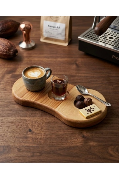 BOZKURT CNC Ahşap Kahve Sunum Tahtası