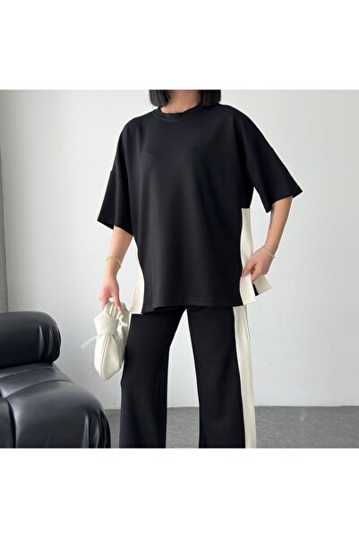 bobitex Slit Paneled Modal Fabric Tracksuit Set