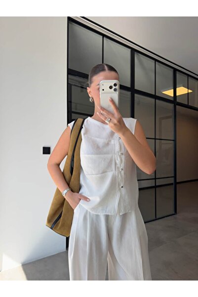 BB Bensu Buyruk ΣΕΤ ΜΠΛΟΥΖΑΚΙ ΚΑΙ ΠΑΝΤΕΛΟΝΙ ΜΕ ΛΕΠΤΟΜΕΡΕΙΑ ΚΟΥΜΠΙΑ ΣΤΟ ΠΛΑΪ