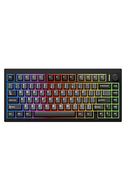 QwertyKey QwertyKey75 PRO V2 Black Switch Linear Bluetooth Wireless Hotswap R...