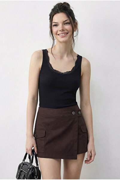 Bianco Lucci Women's Cotton in Slim Fit U-Neck Lace in 1 Undershirt 1053 6028...