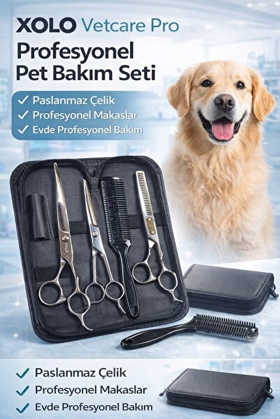xolo Vetcare Pro Titanium Pet Kuaför Makas Seti Köpek Kedi Tüy Kesme İnceltme...