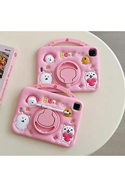 Alfa MEC Redmi Pad 2 Uyumlu Bear Standlı Çocuklara Özel Karakterli +Tablet Ka...