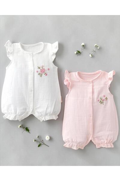 ALTINTAŞ BABY Garden Flowers 2-Piece Muslin Jumpsuit