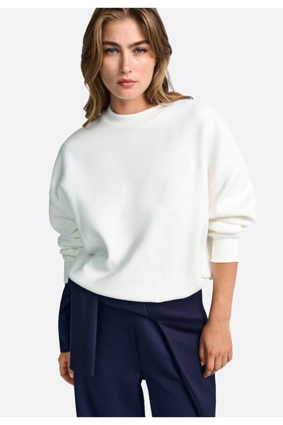 ZAVIXO - سويت شيرت نسائي كبير الحجم بثلاثة خيوط بتصميم بسيط على طراز الشارع -...