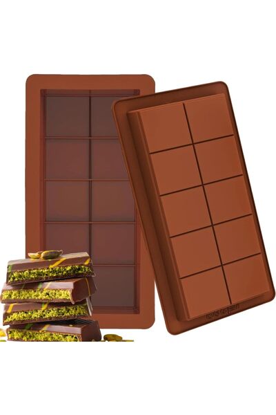 Arabest Chocolate Bar Mold, 2-Piece Non-Stick Silicone Mold Set for Candy Mak...