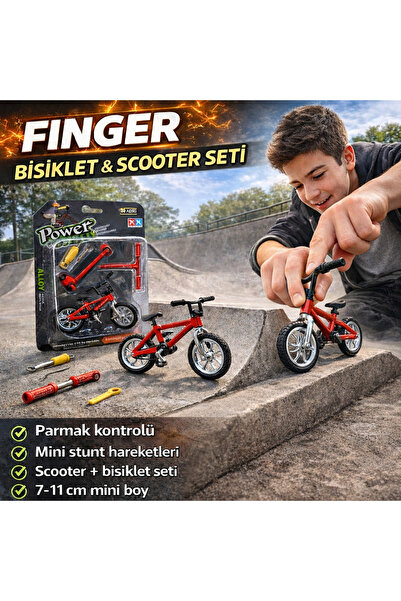 Cici Oyuncak Finger Bisiklet & Scooter Seti Parmak Bisiklet Oyuncak Mini Scoo...