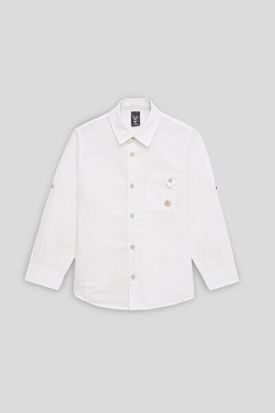 NBT JEANS BG Store Boy's Ecru πουκάμισο