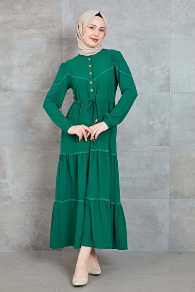 zenne Buy Tie-Detail Midi Length Women's Dress Green