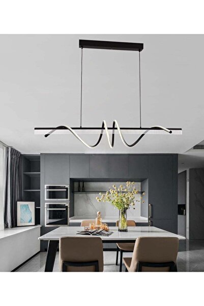 RFAN LED Pendant, Model 1685, with Remote Control, 3 Light Types, 57W, Black